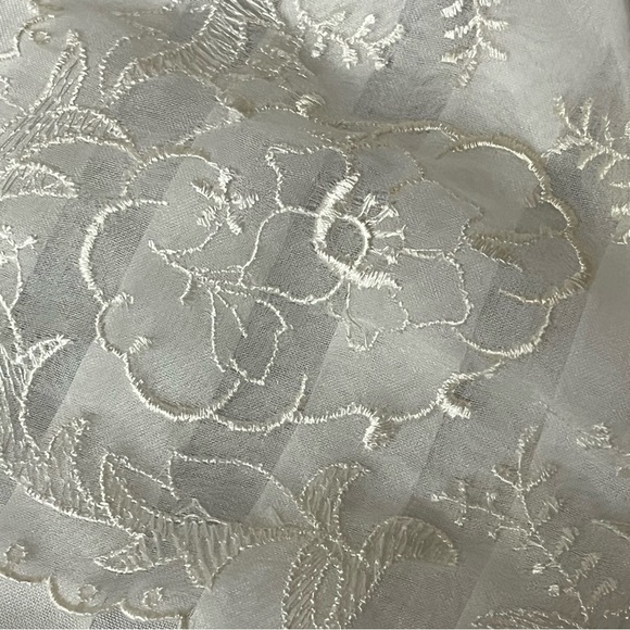 Vtg Nilani Sheer Ivory Pintuck Blouse Lace Collar Y2K Retro Romantic Womens L - Picture 8 of 9